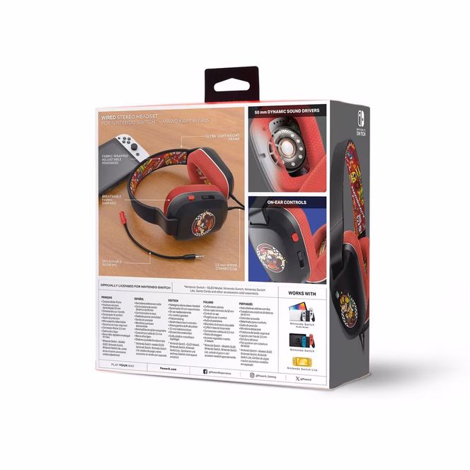 GameStop PowerA Wired Stereo Headset for Nintendo Switch - Mario Kart Rivals