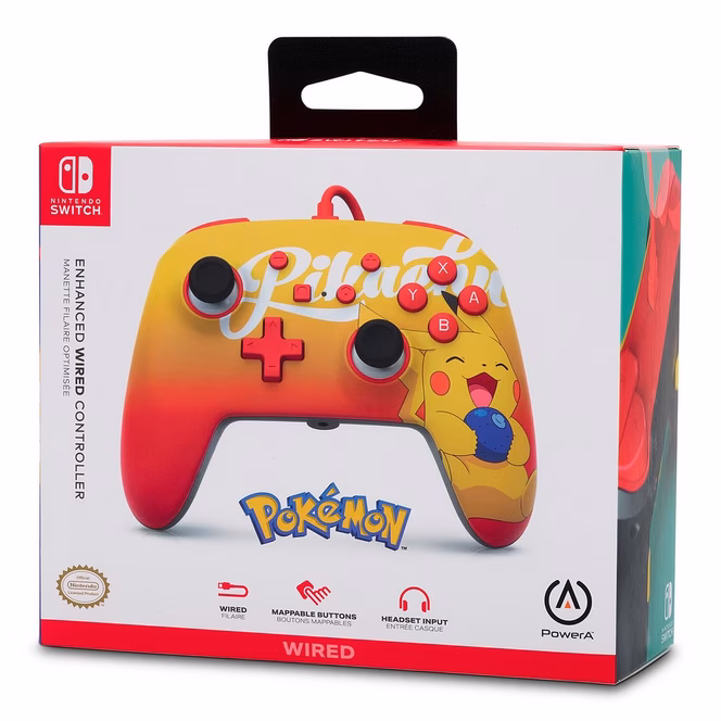 GameStop PowerA Enhanced Wired Controller for Nintendo Switch - Oran Berry Pikachu