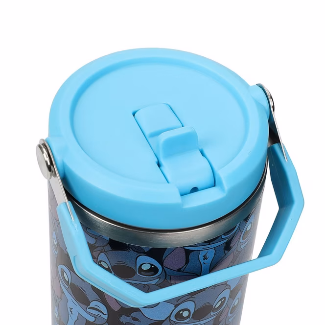 GameStop Lilo and Stitch All-Over Stitch Print 40oz Stainless Steel Tumbler with Bucket Handle