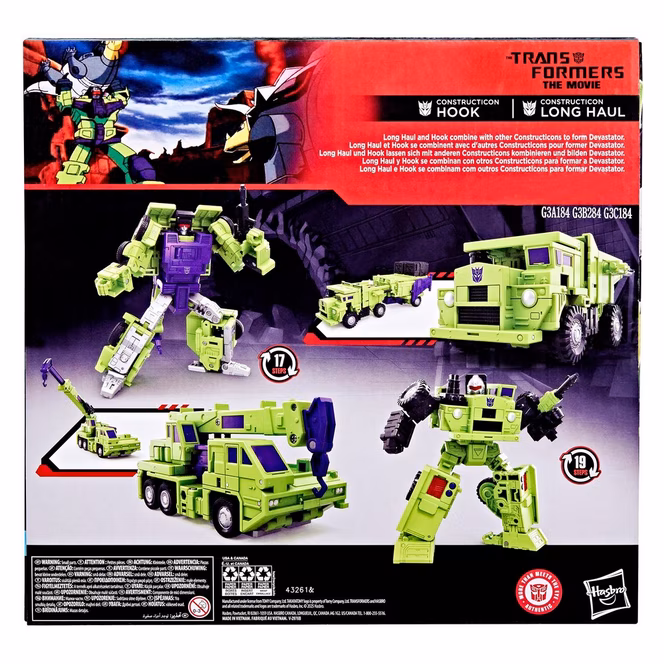 GameStop Hasbro Transformers Studio Series The Transformers: The Movie Constructicon Long Haul and Hook 6.5-in Action Figures 2-Pack