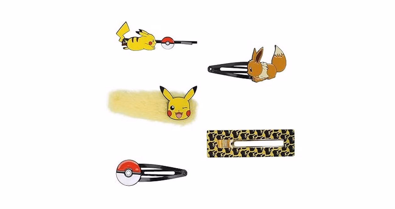GameStop Pokemon Pikachu Eevee Hair Clip Set 5-Pack