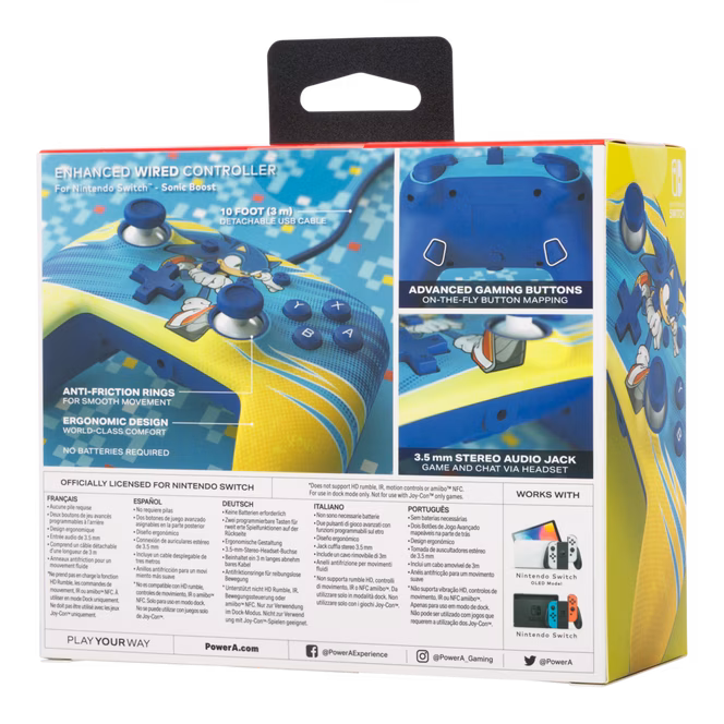 GameStop PowerA Enhanced Wired Controller for Nintendo Switch - Sonic Boost