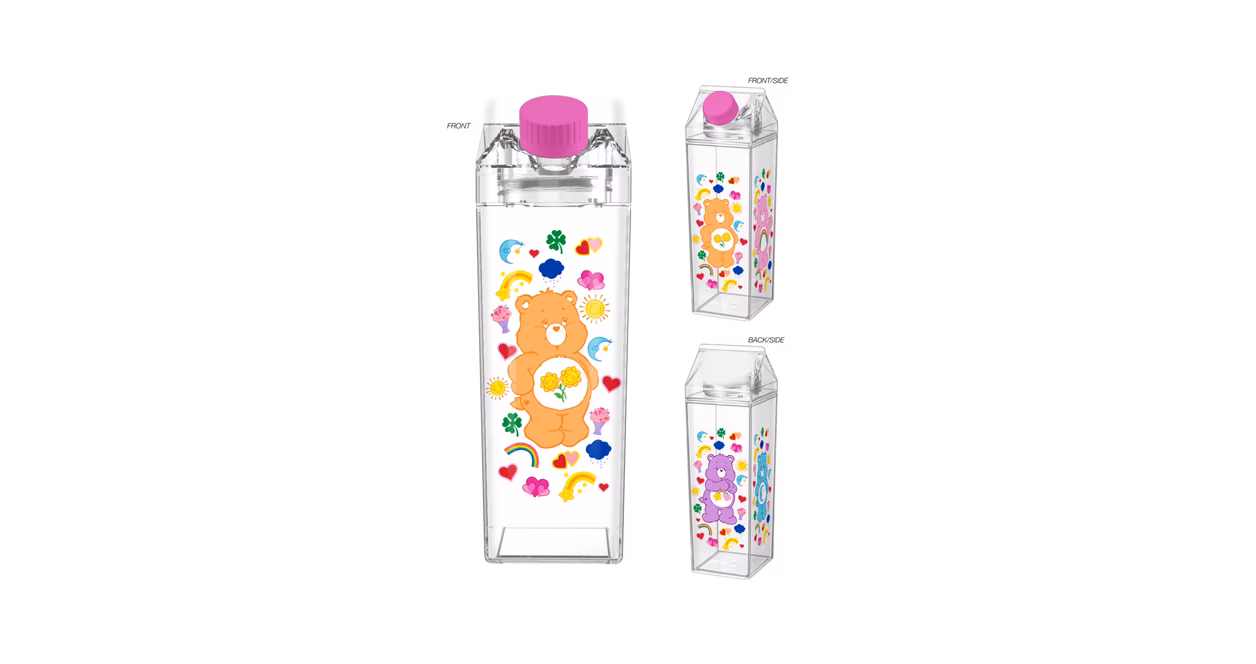 GameStop Care Bears Icon Bear 16.2oz Plastic Milk Carton Bottle