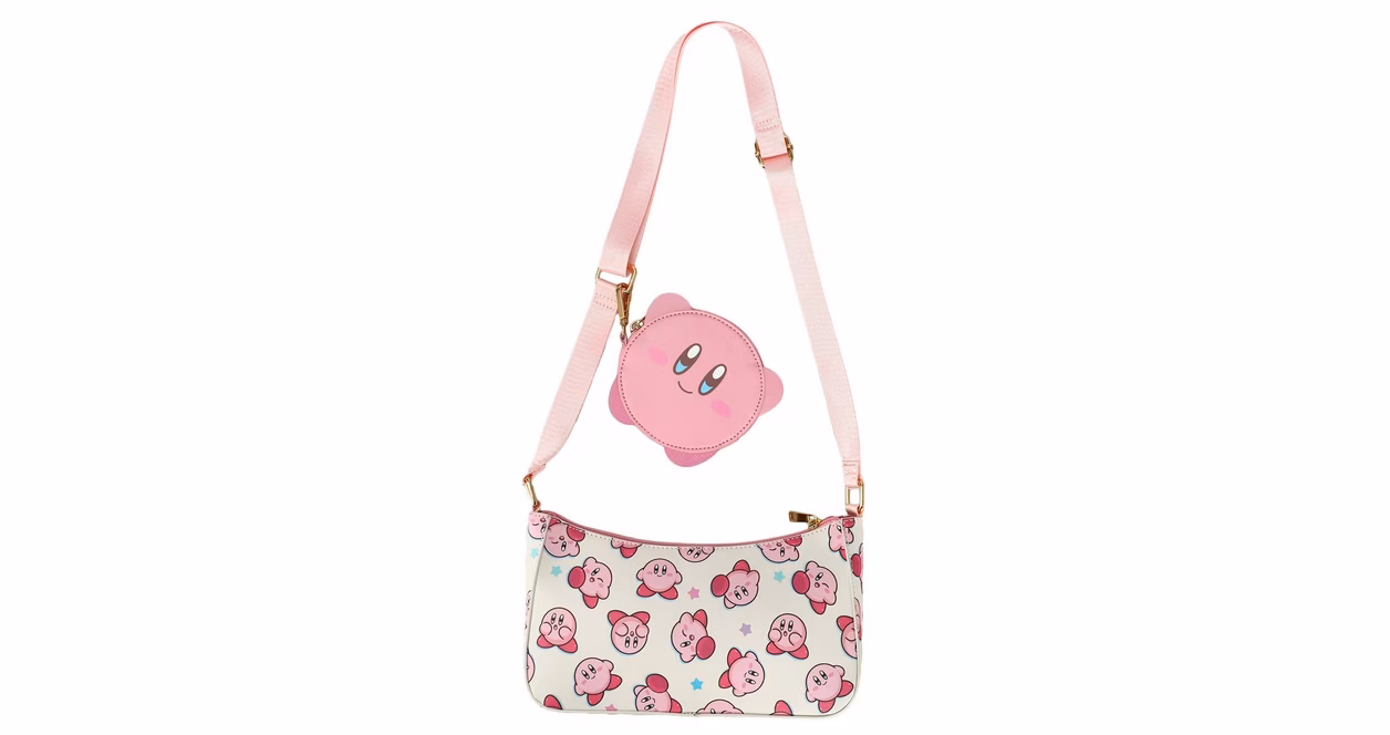 GameStop Kirby Toss Pattern Shoulder Bag with Detachable Coin Purse