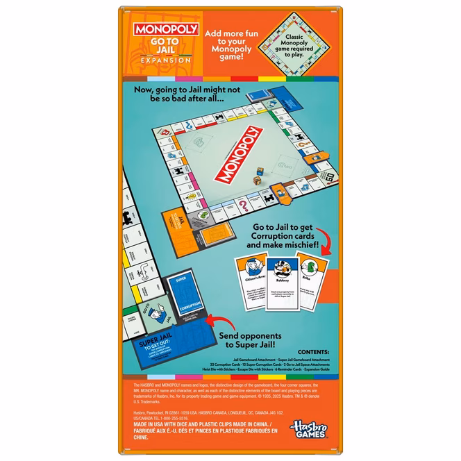 GameStop Monopoly Go to Jail Board Game