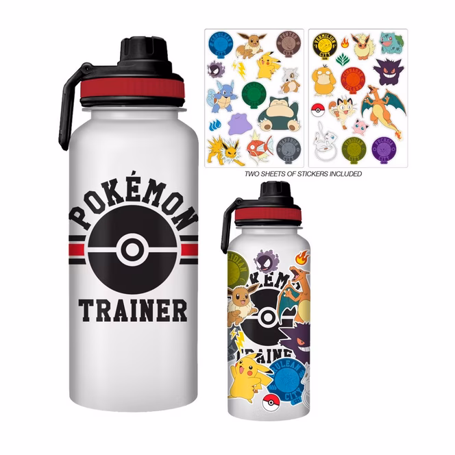 GameStop Pokemon - Pokemon Trainer Water Bottle with Stickers