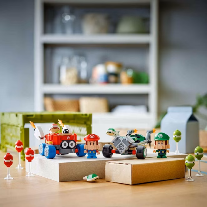 GameStop LEGO Super Mario Kart Baby Mario vs. Baby Luigi Building Toy 72034