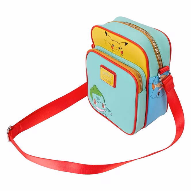 GameStop Loungefly Pokemon Color Block Starters Crossbody Bag