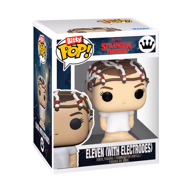 GameStop Funko Bitty POP! Stranger Things Vinyl Figure Set 4-Pack (Dustin, Lucas, Eleven (with Electrodes), and Mystery Pop!)