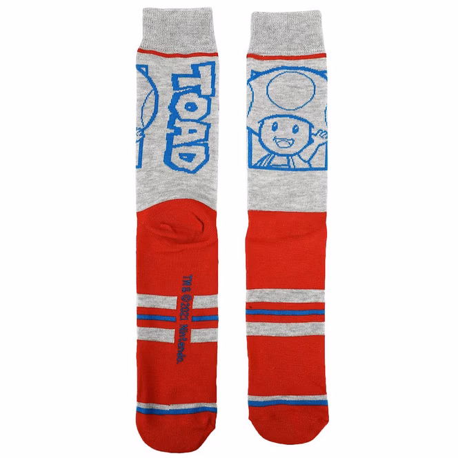 GameStop Super Mario Bros. Split Character Crew Socks 5 Pack