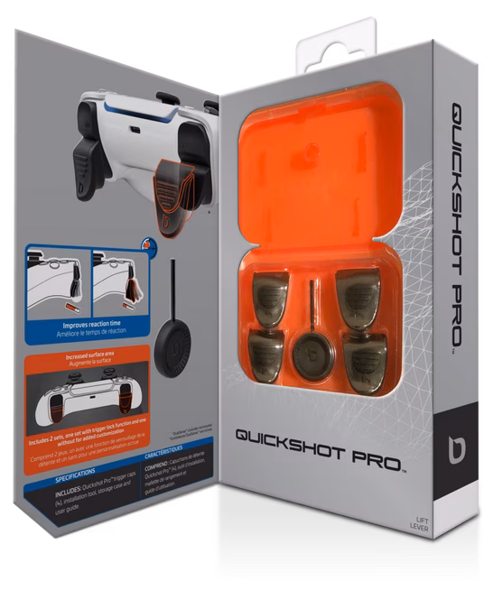 GameStop bionik Quickshot Pro Trigger Stops for PlayStation 5