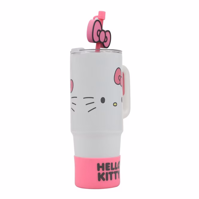 GameStop Sanrio Hello Kitty Stainless Steel with Pink Straw Charm and Silicone Boot