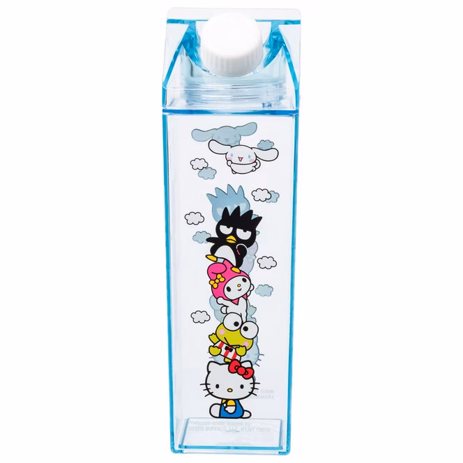 GameStop Sanrio Hello Kitty and Friends Stacked Friends and Clouds  16.2oz Plastic Milk Carton Bottle