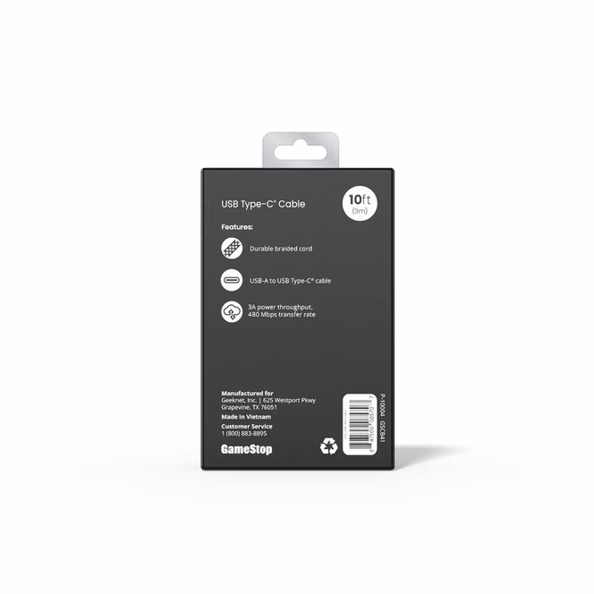 GameStop GameStop 10-ft USB-C Cable for Xbox, PlayStation, Nintendo Switch, and PC