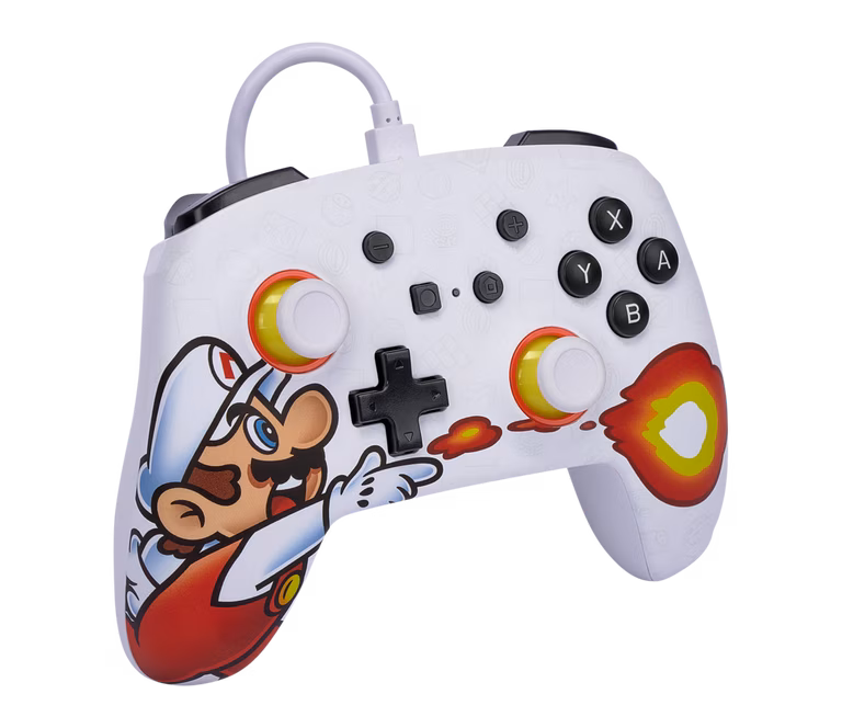 GameStop PowerA Enhanced Wired Controller for Nintendo Switch - Fireball Mario