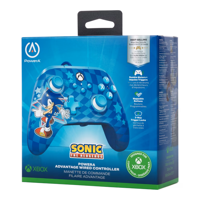 GameStop PowerA Advantage Wired Controller for Xbox Series X/S - Sonic the Hedgehog