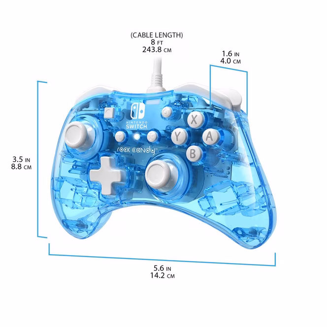 GameStop PDP Rock Candy Wired Controller for Nintendo Switch - Blu-merang