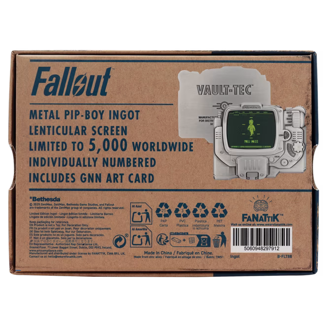 GameStop Fallout Pip-Boy Lenticular Ingot Replica
