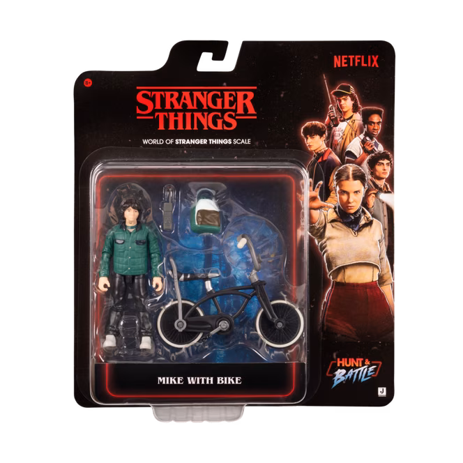GameStop Jazwares Stranger Things Mike Wheeler with Bicycle 4-in Action Figure