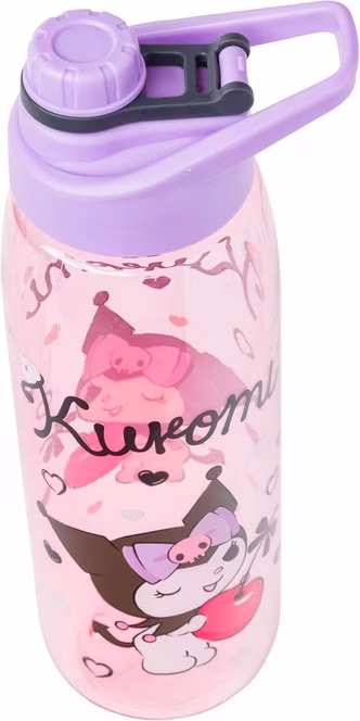 GameStop Sanrio Kuromi Cherry Hearts 28oz Water Bottle with Screw Lid and Handle