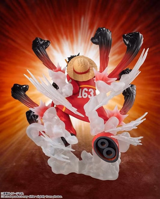 GameStop Bandai One Piece S.H. FiguartsZero Tamashii Nations Monkey D. Luffy (Egghead arc) Gum-Gum Hawk Gatling Extra Battle Figure