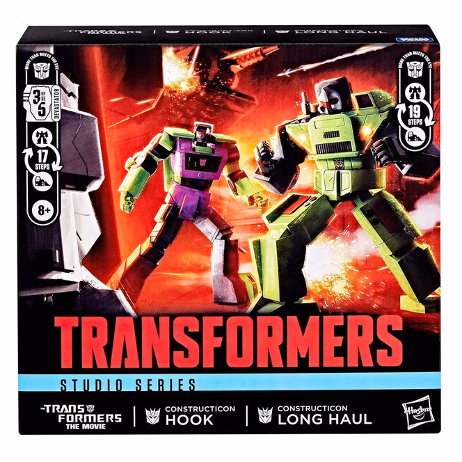 GameStop Hasbro Transformers Studio Series The Transformers: The Movie Constructicon Long Haul and Hook 6.5-in Action Figures 2-Pack