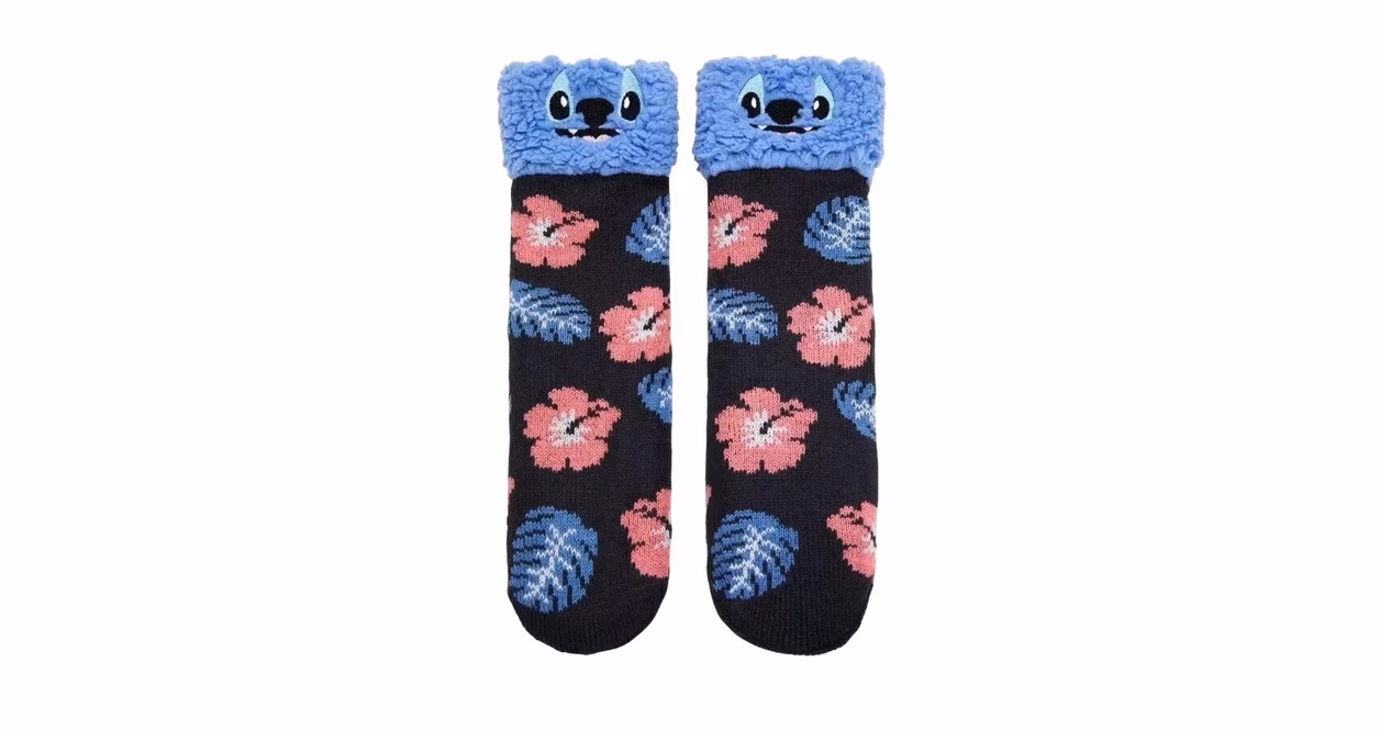 GameStop Disney Lilo and Stitch - Stitch Sherpa Lined Slipper Socks