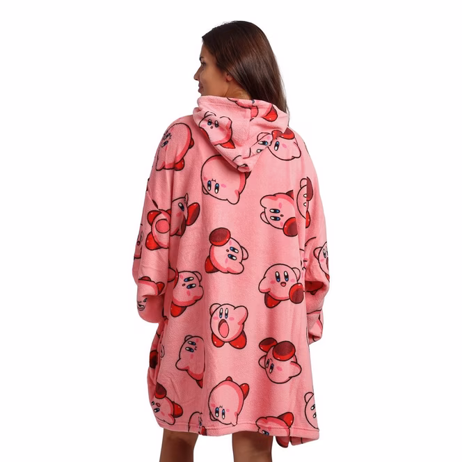 GameStop Kirby Fuzzy Oversized Blanket Hoodie GameStop Exclusive - One Size