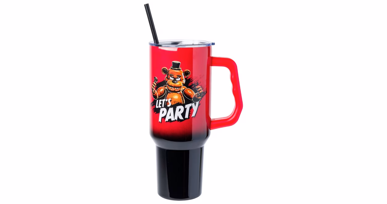 GameStop Five Nights At Freddy's Special Delivery Freddy Let's Party Ombre 40oz Stainless Steel Tumbler with Handle