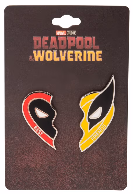GameStop Deadpool and Wolverine Best Friends Heart Pin Set GameStop Exclusive