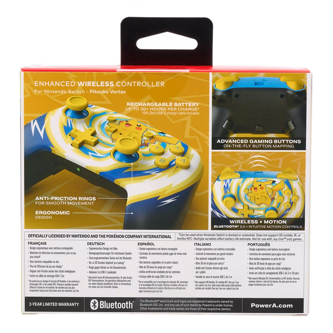GameStop PowerA Enhanced Wireless Controller for Nintendo Switch Pokemon Pikachu Vortex