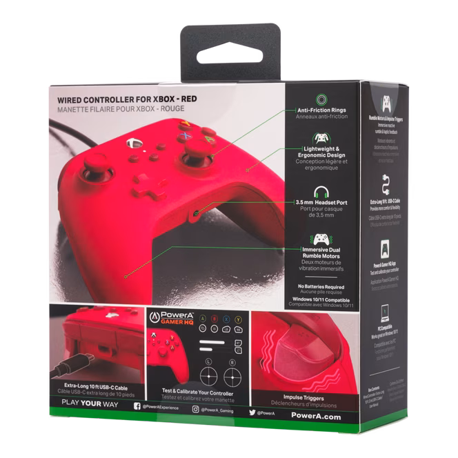 GameStop PowerA Wired Controller for Xbox Series X/S - Red