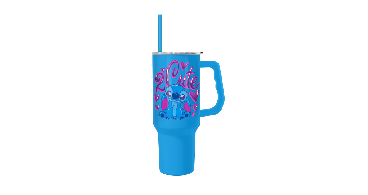 GameStop Lilo and Stitch Airbrush 2 Cute 40oz Stainless Steel Tumbler with Handle