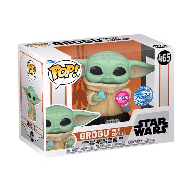 GameStop Funko POP! And Tee: Star Wars: The Mandalorian Grogu with Cookie Special Edition Bobblehead and Unisex T-Shirt
