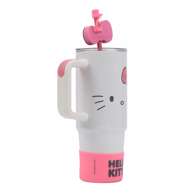 GameStop Sanrio Hello Kitty Stainless Steel with Pink Straw Charm and Silicone Boot