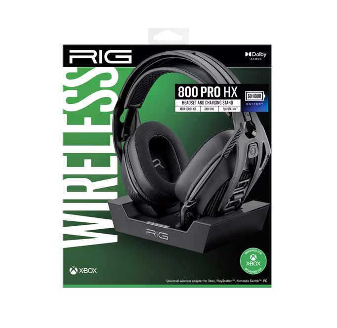 GameStop RIG - 800 PRO HX Wireless Gaming Headset for Xbox with Charging Base - Black