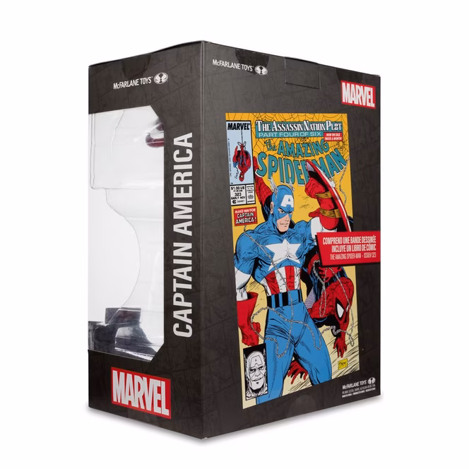 GameStop McFarlane Toys Marvel: The Amazing Spider-Man Issue 323 with Captain America Comic and 1:6 Scale Statue