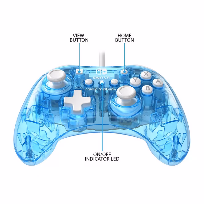 GameStop PDP Rock Candy Wired Controller for Nintendo Switch - Blu-merang