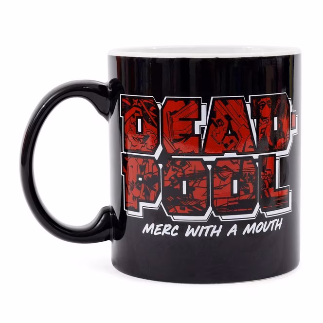GameStop Marvel Deadpool Scribble Art Logo 20oz Ceramic Mug