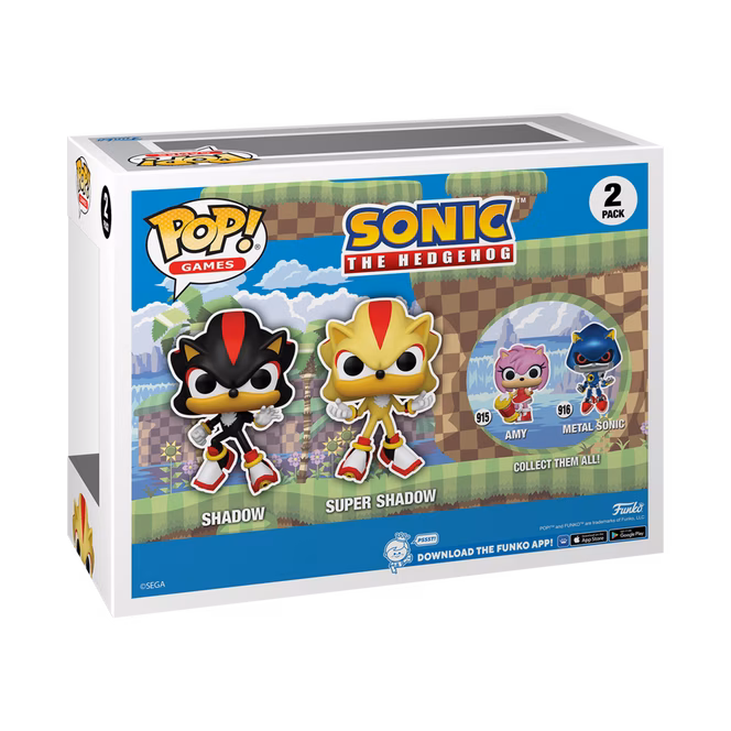 GameStop Funko POP! Games: Sonic the Hedgehog - Shadow and Super Shadow 4.75-in Glow-in-the-Dark Vinyl Figure Set (2-Pack) GameStop Exclusive