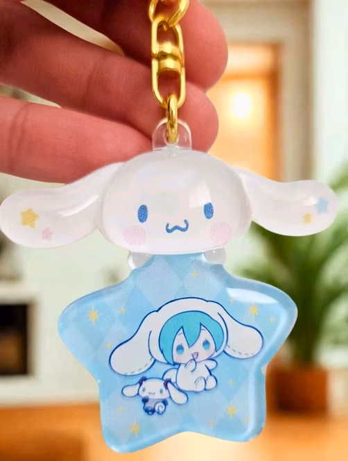 GameStop Cinnamonroll X Miku Charm Keychain Bling Bag (Styles May Vary)