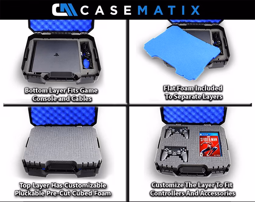 GameStop CASEMATIX Custom Designed Console Carrying Travel Case for PlayStation 4 Slim