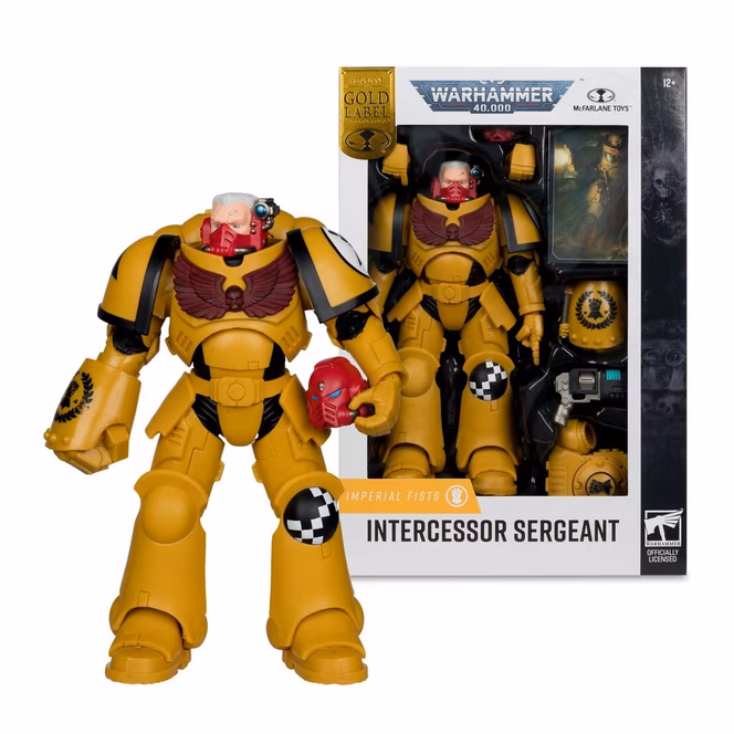 GameStop McFarlane Toys Gold Label Warhammer 40,000 Intercessor Sergeant (Imperial Fists) 7-in Action Figure