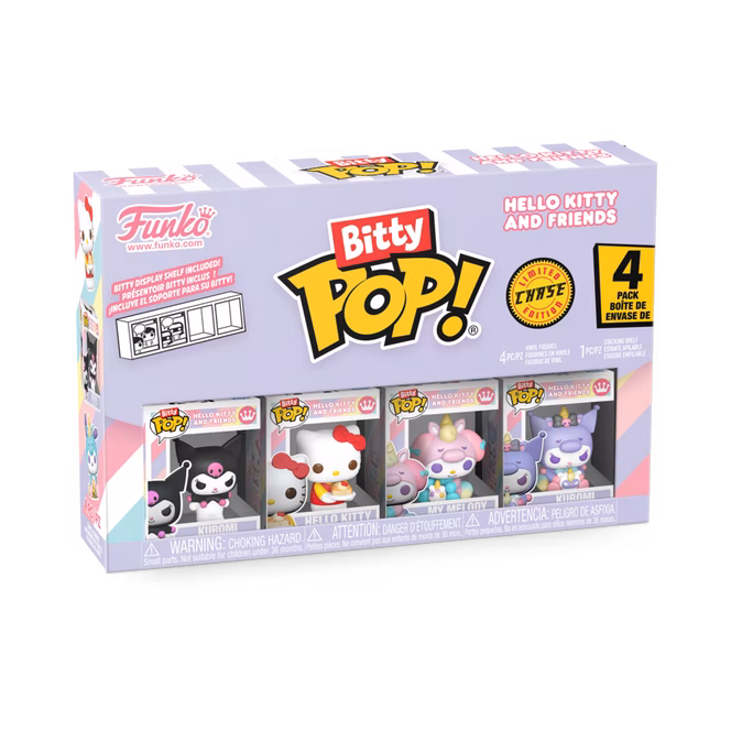 GameStop Funko Bitty POP! Sanrio Hello Kitty and Friends Vinyl Figure Set 4-Pack (Kuromi, Hello Kitty–Dessert, My Melody–Unicorn, and Mystery Pop!)