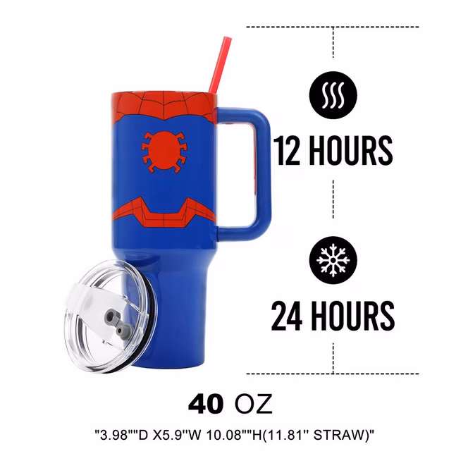 GameStop Marvel Spider-Man Costume 40oz Stainless Steel Tumbler