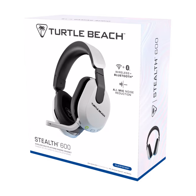 GameStop Turtle Beach Stealth 600 Wireless Amplified Gaming Headset for PlayStation 5, PlayStation 4 - White