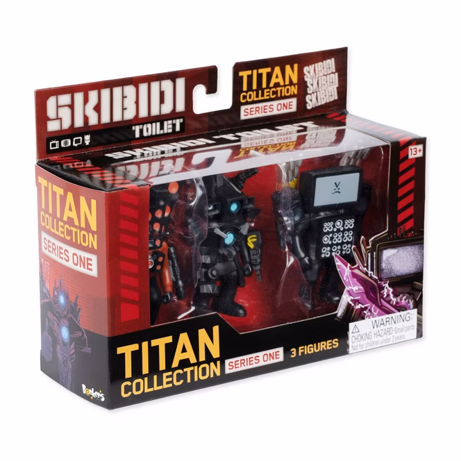 GameStop Skibidi Toilet Titan Collection Series One 3-Pack Action Figure Set