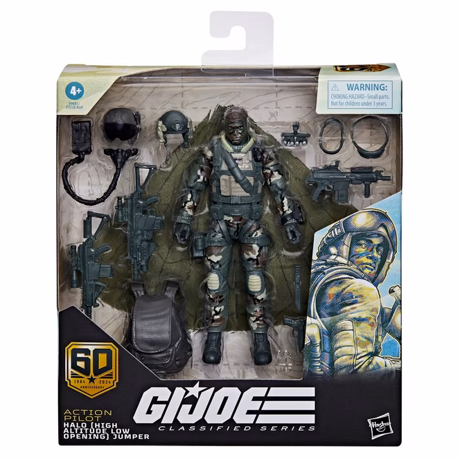 GameStop Hasbro G.I. Joe Classified Series 60th Anniversary Action Pilot HALO 6-in Action Figure