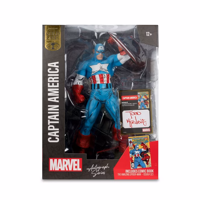 GameStop McFarlane Toys Marvel The Amazing Spider-Man (Issue 323) Captain America Statue with Todd McFarlane Autograph GameStop Exclusive