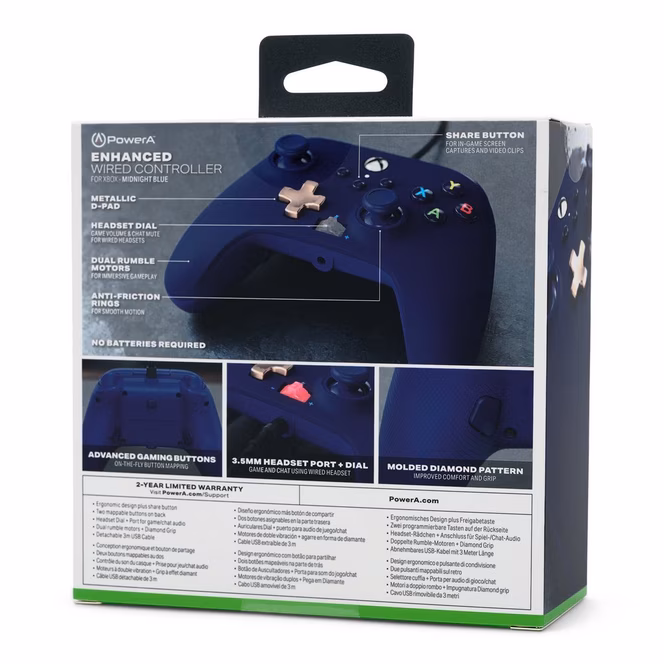 GameStop PowerA Enhanced Wired Controller for Xbox Series X/S - Midnight Blue